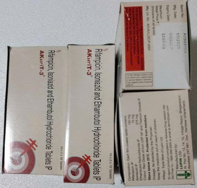 Thuốc Akurit 3 (Rifampicin, Isoniazid và Ethambutol hydrochlorid)