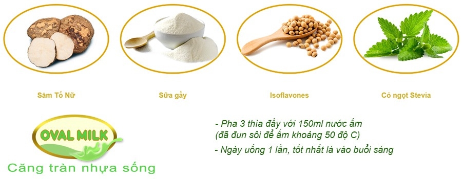 Oval milk sữa mầm đậu tăng kích thước vòng ngực
